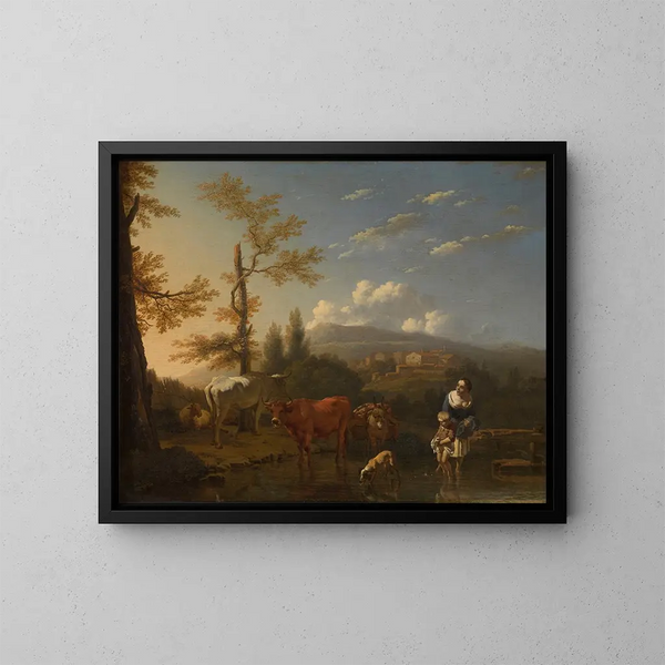pejzaż włoski - Karel Dujardin — oprawiony obraz na ścianie