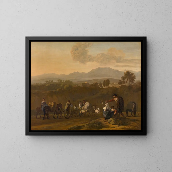 Kampania rzymska - Karel Dujardin — oprawiony obraz na ścianie