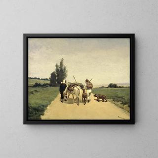 Karel Frederik Bombled - Rondtrekkende familie op een landweg.webp