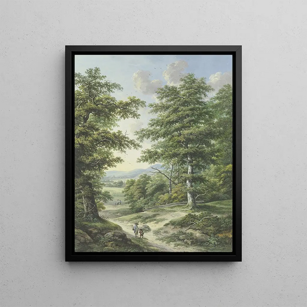 Karl Franz Kraul - Waldausgang mit Blick auf Kornfelder und ein Drfchen.webp