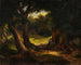 Dąb z krzyżem odpoczywającym przy studni - Karl Friedrich Lessing — widok dzieła