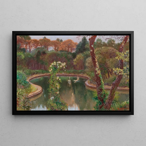 Karl Hofmann - Swans in the Park at Miramare Castle near Trieste.webp