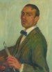 Autoportret z pędzlem i paletą - Karl Krebs — widok dzieła