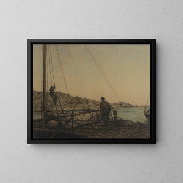 Le Quai - Karl Nordström — oprawiony obraz na ścianie