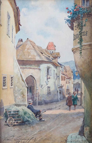 Karl Schnorpfeil - Drnstein Gassenszene.webp