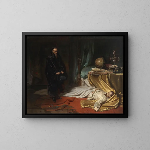 Seni przed ciałem Wallensteina - Karl Theodor von Piloty — oprawiony obraz na ścianie