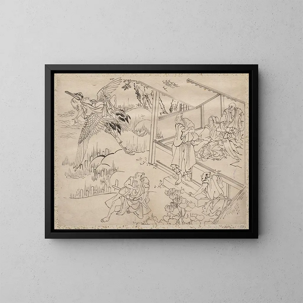 Album szkiców Katsushika Hokusai i jego uczniów Pl59 - Katsushika Hokusai — oprawiony obraz na ścianie