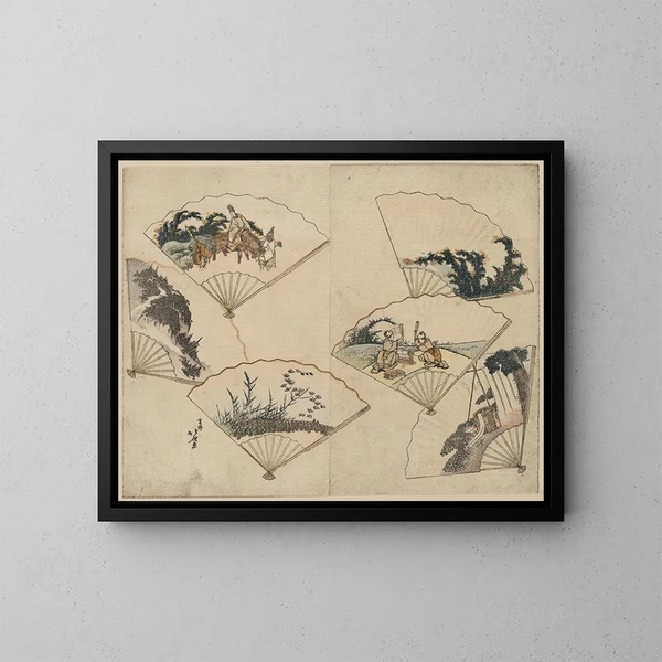 Le bain de Mutamagawa - Katsushika Hokusai — oprawiony obraz na ścianie