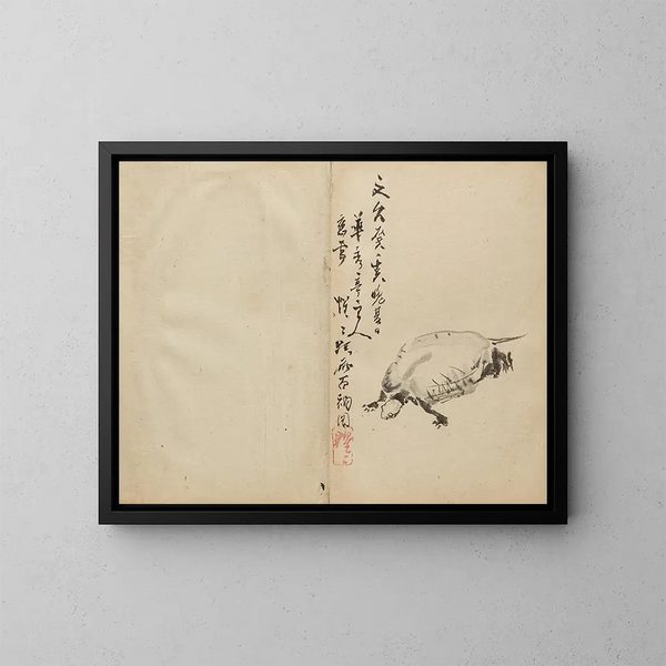 Żółw - Kawanabe Kyōsai — oprawiony obraz na ścianie