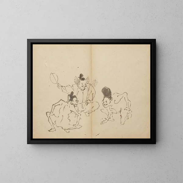 Mecz walki - Kawanabe Kyōsai — oprawiony obraz na ścianie