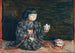 portretowy siedzący Reiko z lalką - Kishida Ryusei — widok dzieła