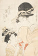 Shinohara z Tsuruya kamuro Wakaba i Chieda - Kitagawa Utamaro — widok dzieła