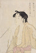 Kobiety wydychającej dym z fajki - Kitagawa Utamaro — widok dzieła