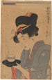 Kobieta serwująca herbatę w kawiarni - Kitagawa Utamaro — widok dzieła