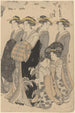 Kobieta z służącymi - Kitagawa Utamaro — widok dzieła