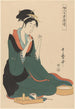 Kobieta z niciami - Kitagawa Utamaro — widok dzieła