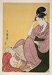 Dziecko wskazujące palcem - Kitagawa Utamaro — widok dzieła