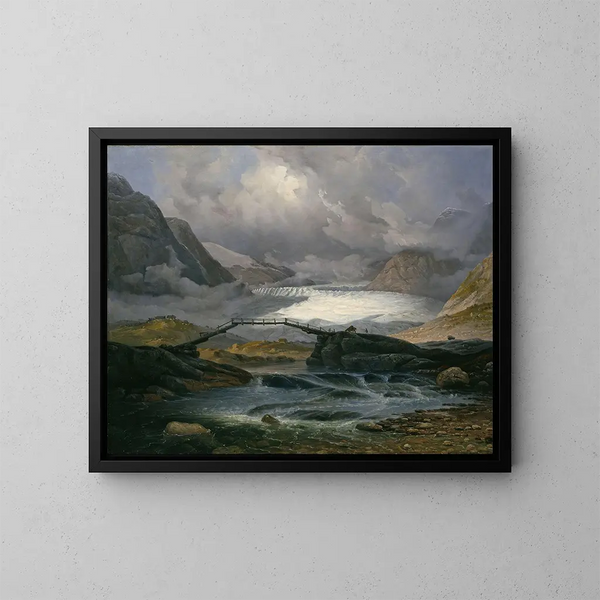 Glacier Nigardsbreen w dolinie Justedalen - Knud Baade — oprawiony obraz na ścianie