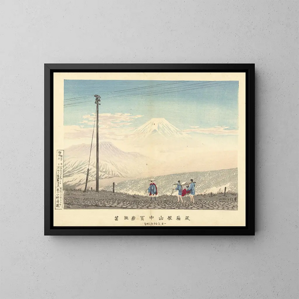Widok na Fuji w górach Hakone - Kobayashi Kiyochika — oprawiony obraz na ścianie