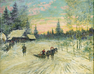 Konstantin Alexeevich Korovin - Jeune femme sur un traineau sloignant dun chasseur.webp