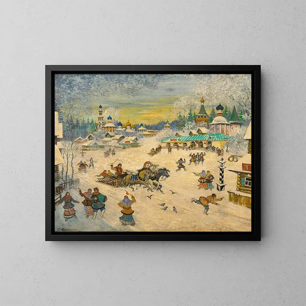 Place du village - Konstantin Alexeïevitch Korovine — oprawiony obraz na ścianie