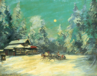Konstantin Alexeevich Korovin - Troka passant devant une auberge la nuit.webp