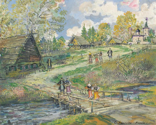 Scena wioski - Konstantin Alexeïevitch Korowin — widok dzieła