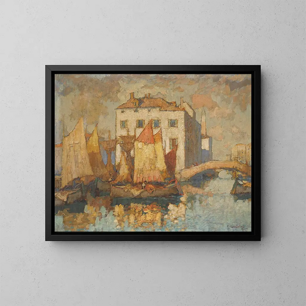 Rybak w Chioggia - Konstantin Ivanovich Gorbatov — oprawiony obraz na ścianie