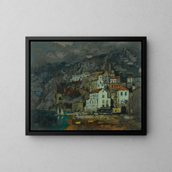 Widok na Amalfi - Konstantin Ivanovich Gorbatov — oprawiony obraz na ścianie
