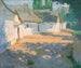 W podwórku wioski rano - Konstantin Korovin — widok dzieła