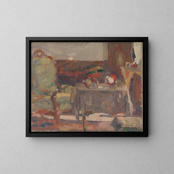 Wnętrze pokoju - Konstantin Korovin — oprawiony obraz na ścianie