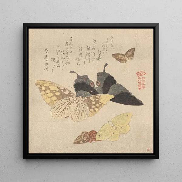 Obraz Le Manuel de peinture de la nuée de papillonów Guncho Gafu 4 - Kubo Shunman | Druk artystyczny
