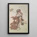 dwóch tancerzy wykonujących taniec shakkymono kabuki z albumu Surimono de la pluie de printemps Harusame surimonoj vol 3 - Kubo Shunman — oprawiony obraz na ścianie