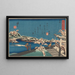 Scena zimowa nad rzeką z postaciami - Kunikazu Utagawa — oprawiony obraz na ścianie
