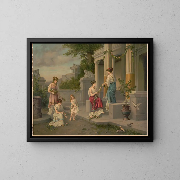 scena pompejańska - Kunstanstalten AG — oprawiony obraz na ścianie