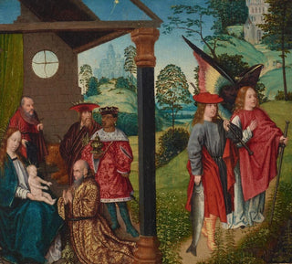 L'Adoration des Mages avec Tobias et l'Ange - Jan Provoost