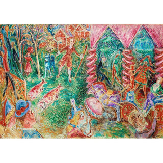 L'Hôtel des touristes à Rättvik - Nils Dardel | Reproduction Tableau Décoration murale affiche copie