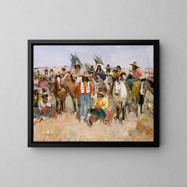 Fête des Jicarilla Apache - LaVerne Nelson Black — oprawiony obraz na ścianie