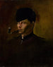 Dandy w futrzanym kapeluszu z fajką - Ladislav Mednyánszky — widok dzieła
