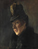 Portret młodej kobiety w futrzanym kołnierzu i kapeluszu z aparatem reflex - Laurits Andersen Ring — widok dzieła