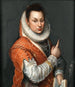Portret damy w czepku trzymającej książkę w lewej ręce - Lavinia Fontana — widok dzieła