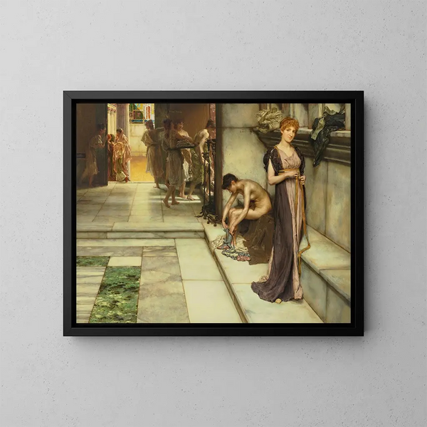 Un apodytère - Lawrence Alma-Tadema — oprawiony obraz na ścianie