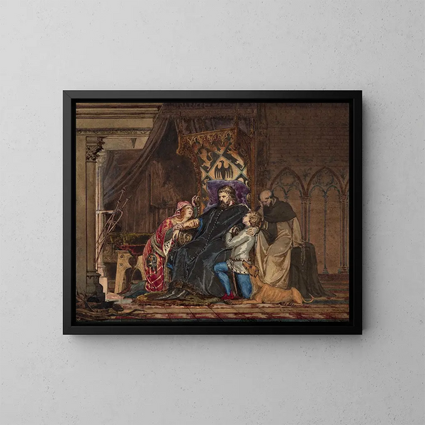 Frédéric Barberousse uczący się o swojej ekskomunice - Lawrence Alma-Tadema — oprawiony obraz na ścianie