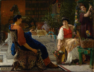 Lawrence AlmaTadema - Preparations For The Festivities The Floral Wreath.webp