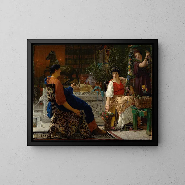 Przygotowania do świąt Korona kwiatowa - Lawrence Alma-Tadema — oprawiony obraz na ścianie