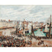 Reprodukcja obrazu Rynek rybny, Dieppe; pochmurny poranek - Camille Pissarro