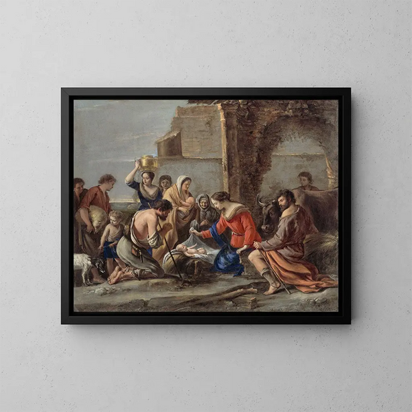 L'Adoration des bergers - Famille Le Nain — oprawiony obraz na ścianie