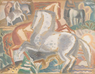 Konie w pejzażu - Leo Gestel — widok dzieła