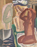 Dwie kobiety kąpiące się i sylwetka z tyłu - Leo Gestel — widok dzieła