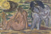 dwóch nagich postaci i konia nad morzem - Leo Gestel — widok dzieła